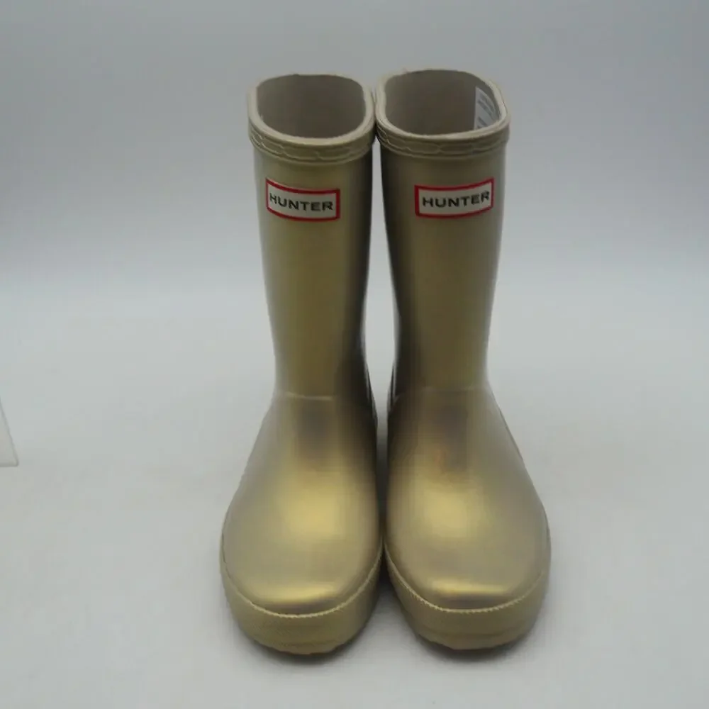 NEW Hunter Kids First Classic Rain Boots Nebula Gold Little Kid's US 12 UK 10